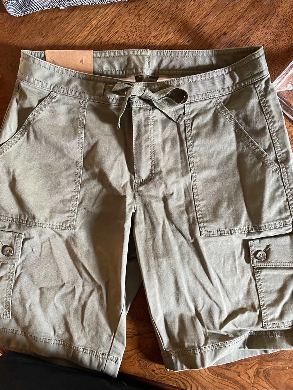 L.L. Bean Olive Green Womans Cargo Shorts